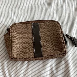 Used brown small coach makeup bag